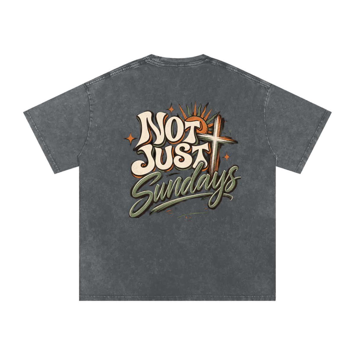 Snow Washed Oversized Cotton T-Shirt