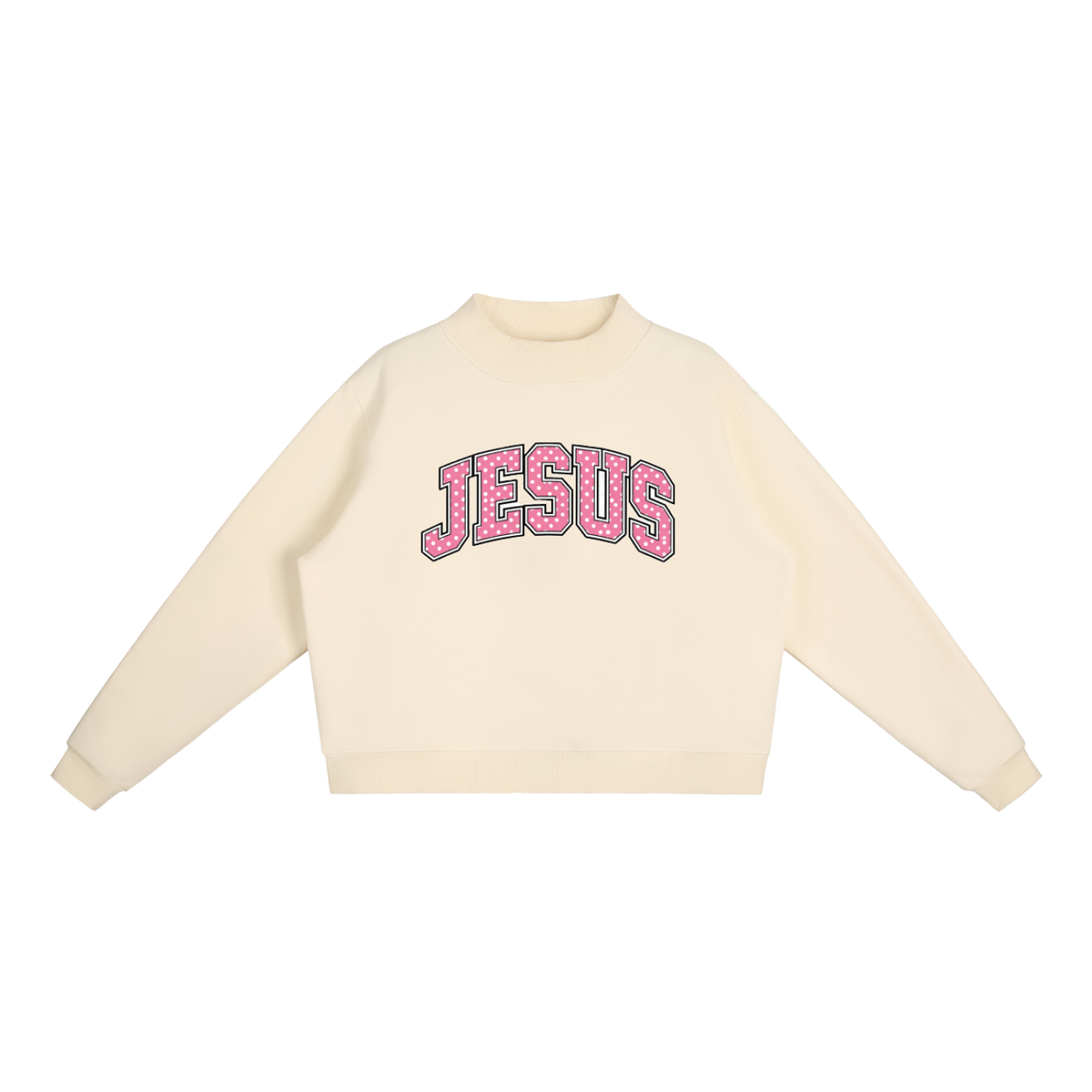 Jesus Fleece Mock-Neck Crew Sweatshirt