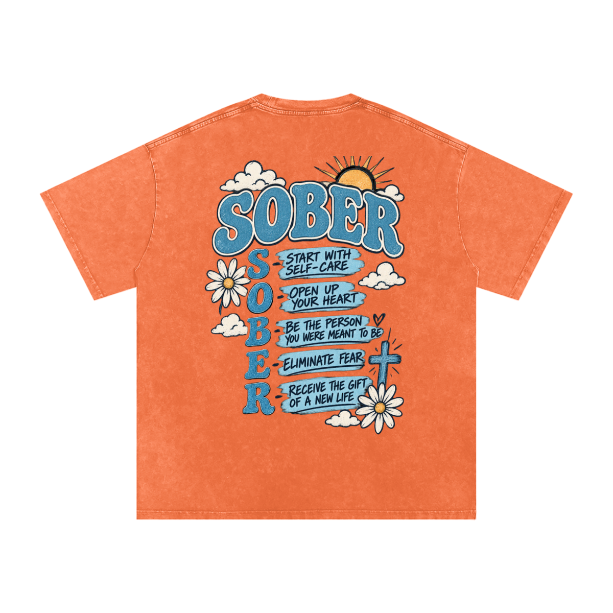 Sober — Snow Washed Oversized Tee