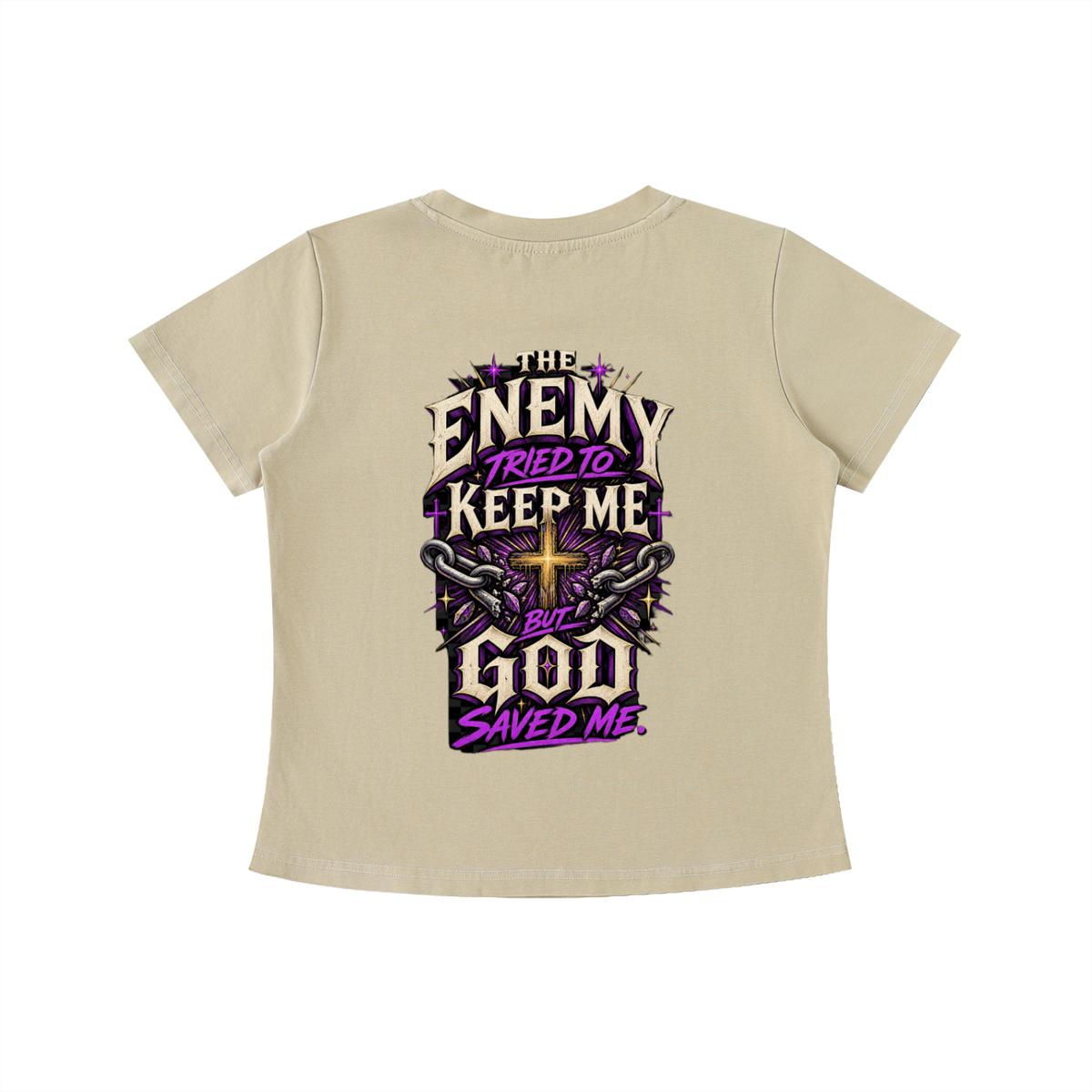 The Enemy Tried to Keep Me but God Saved Me Women's Crop Tee