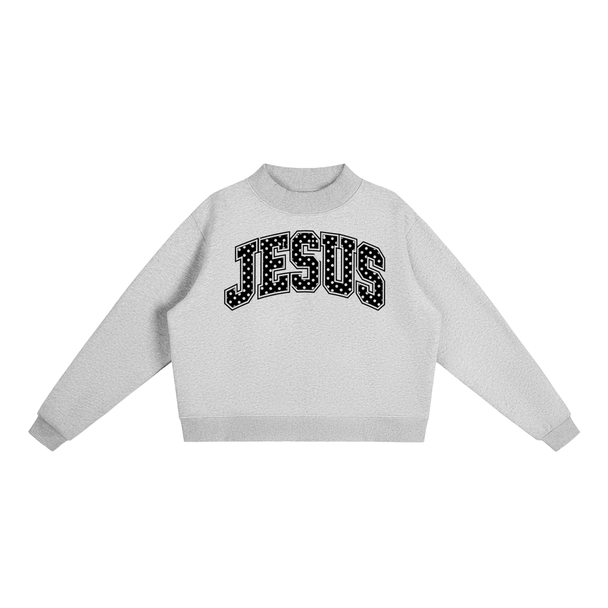 Jesus Fleece Mock-Neck Crew Sweatshirt