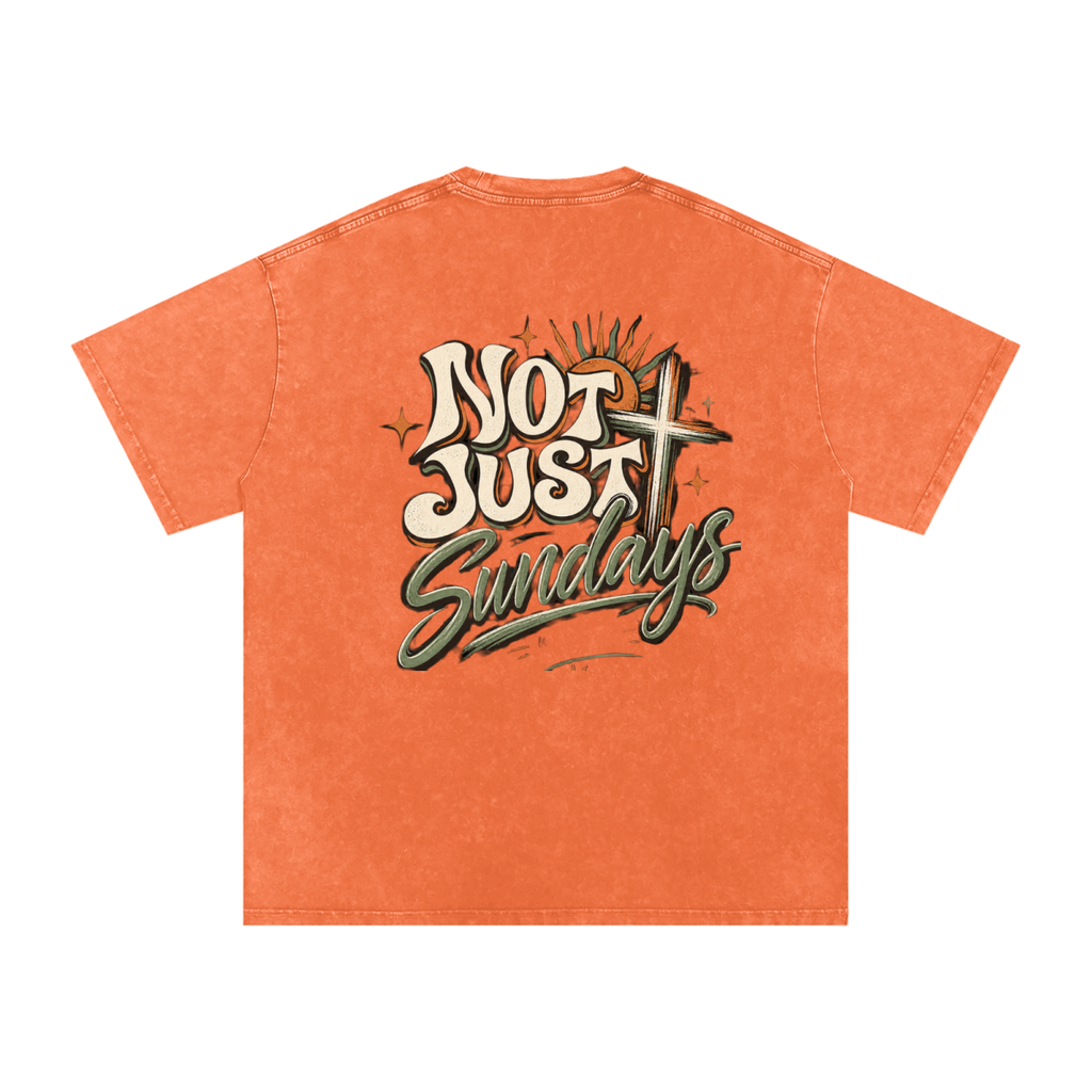 Snow Washed Oversized Cotton T-Shirt