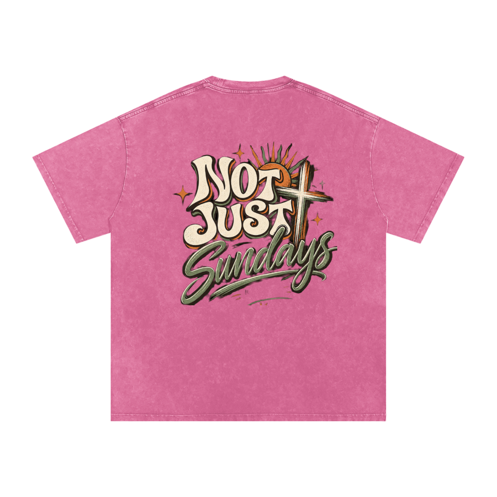 Snow Washed Oversized Cotton T-Shirt
