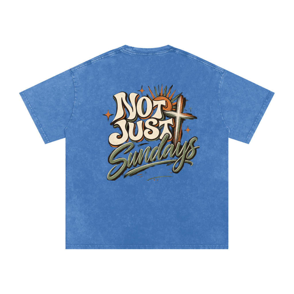 Snow Washed Oversized Cotton T-Shirt