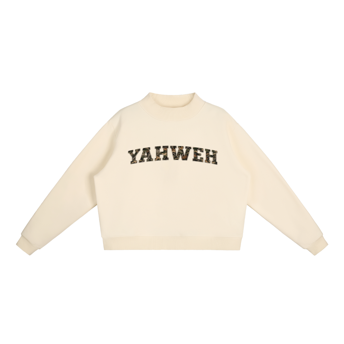Yahweh Fleece Mock-Neck Crew Sweatshirt