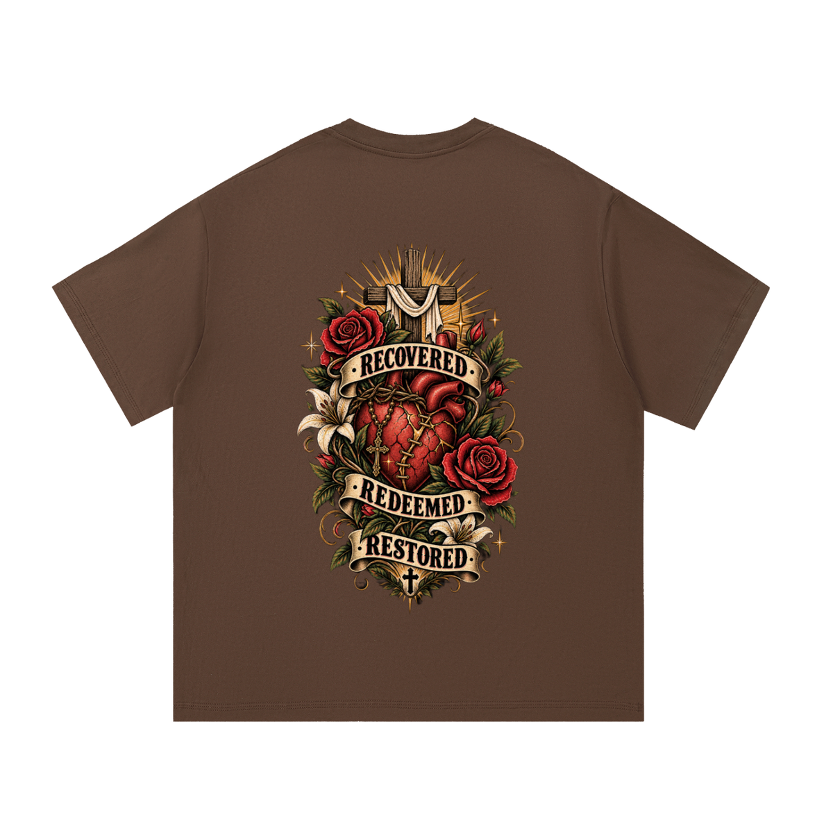Recovered. Redeemed. Restored. Unisex Essential Tee
