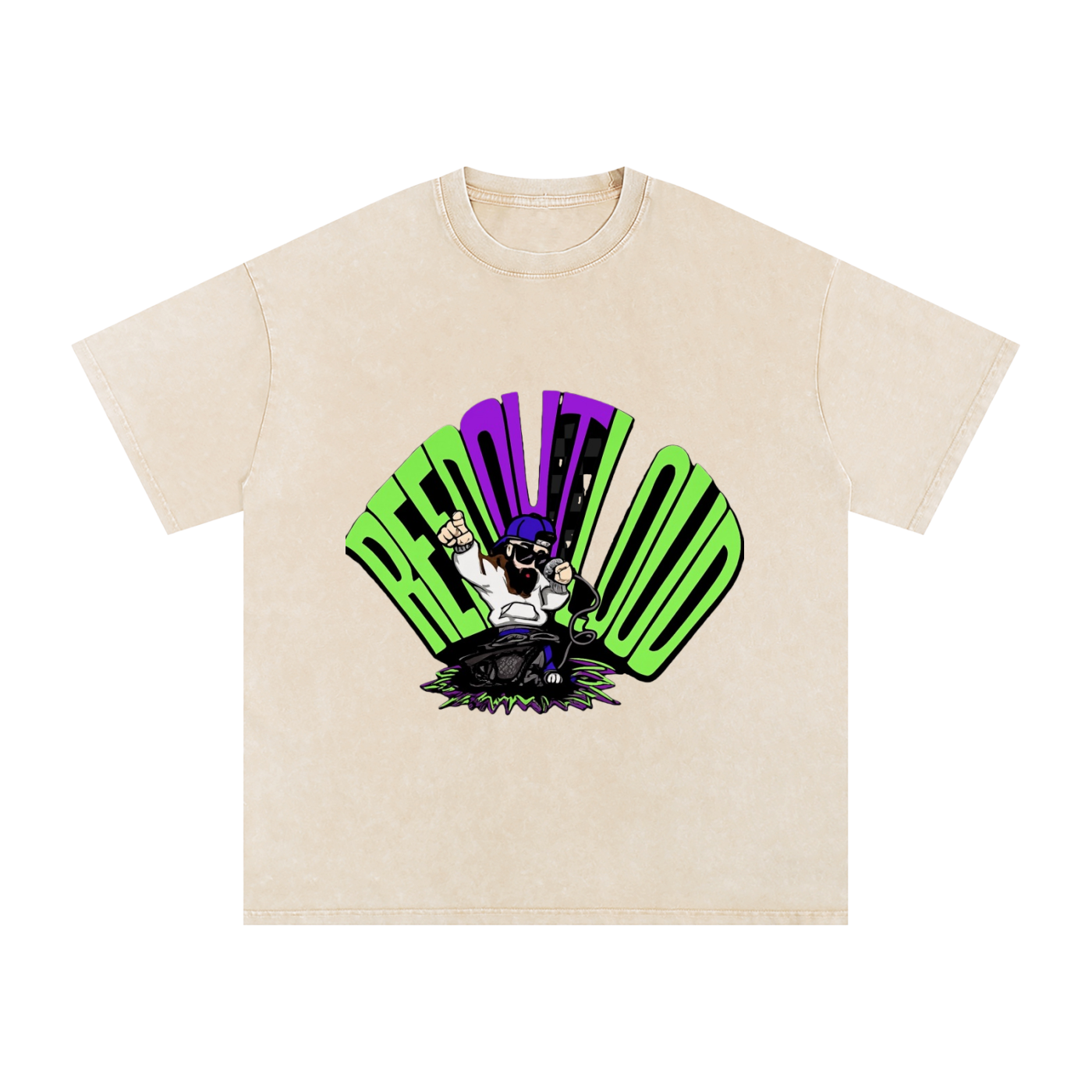 Reeds Worship Outloud — Logo Snow Washed Oversized Tee
