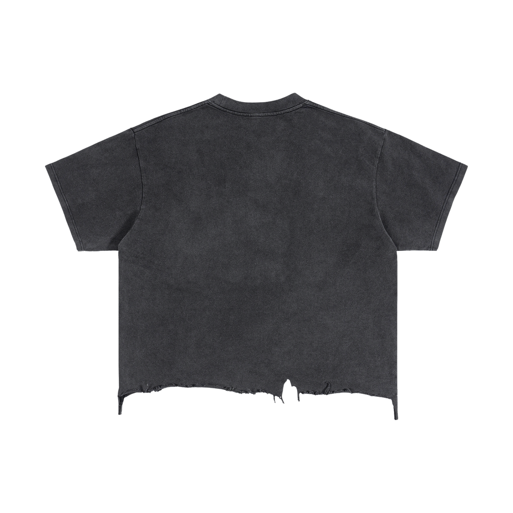 Sober Vintage Wash Boxy Distressed Hem T-Shirt