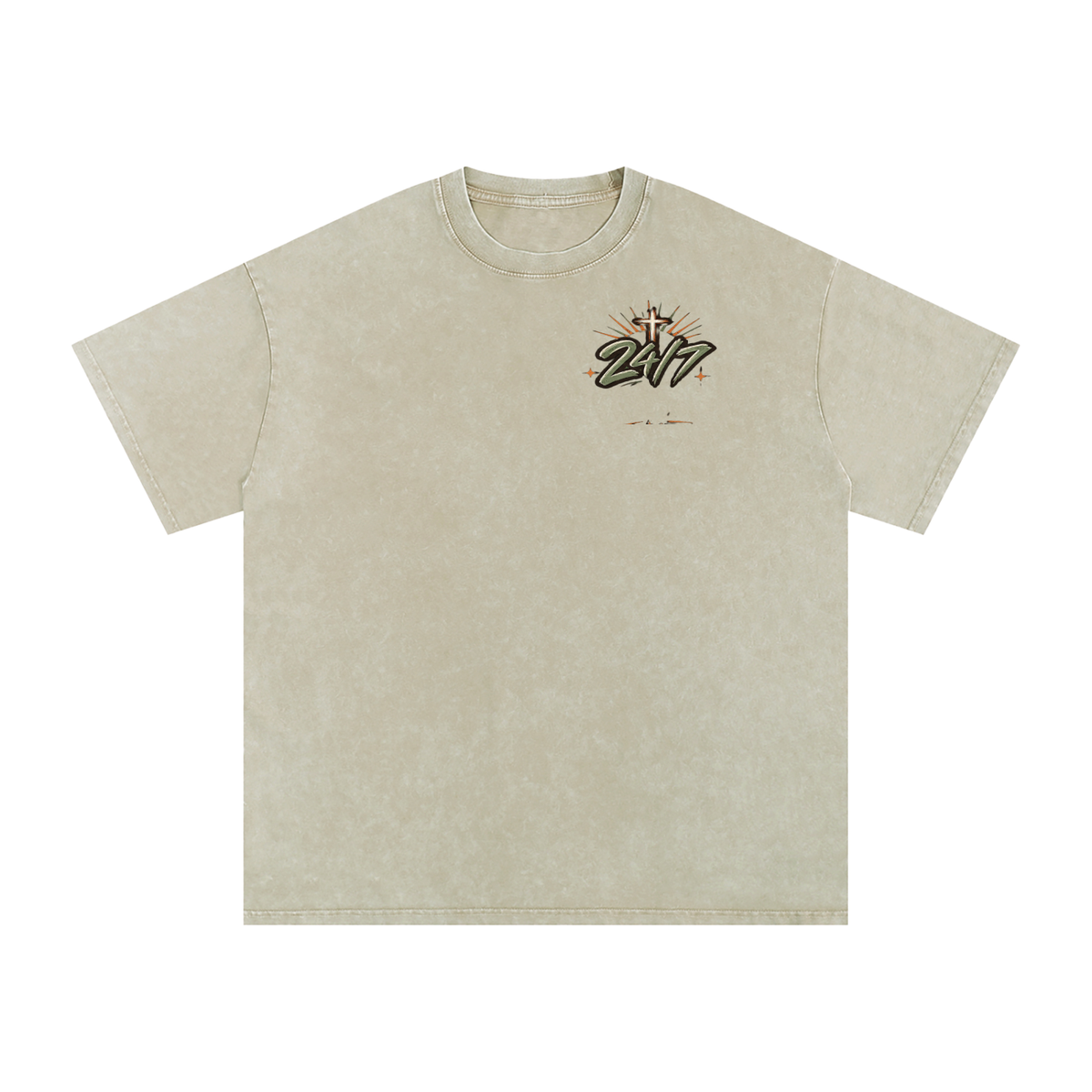 Snow Washed Oversized Cotton T-Shirt