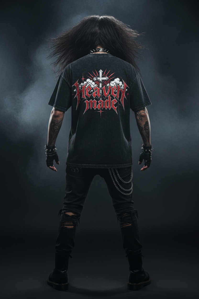 Heavy Metal Heaven Made — Snow Washed Oversized Tee