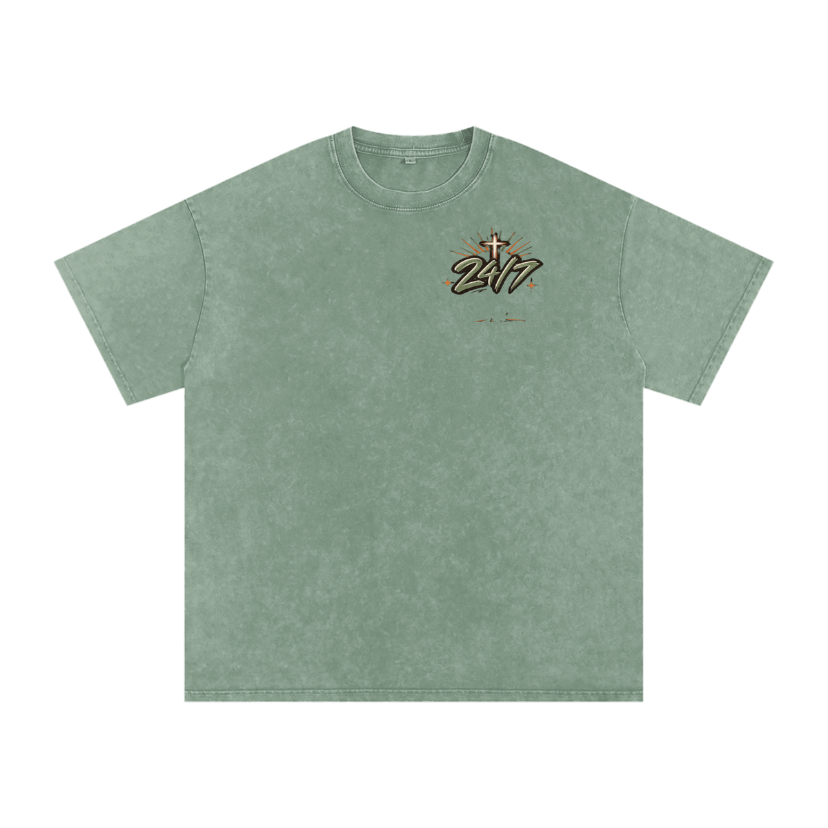 Snow Washed Oversized Cotton T-Shirt