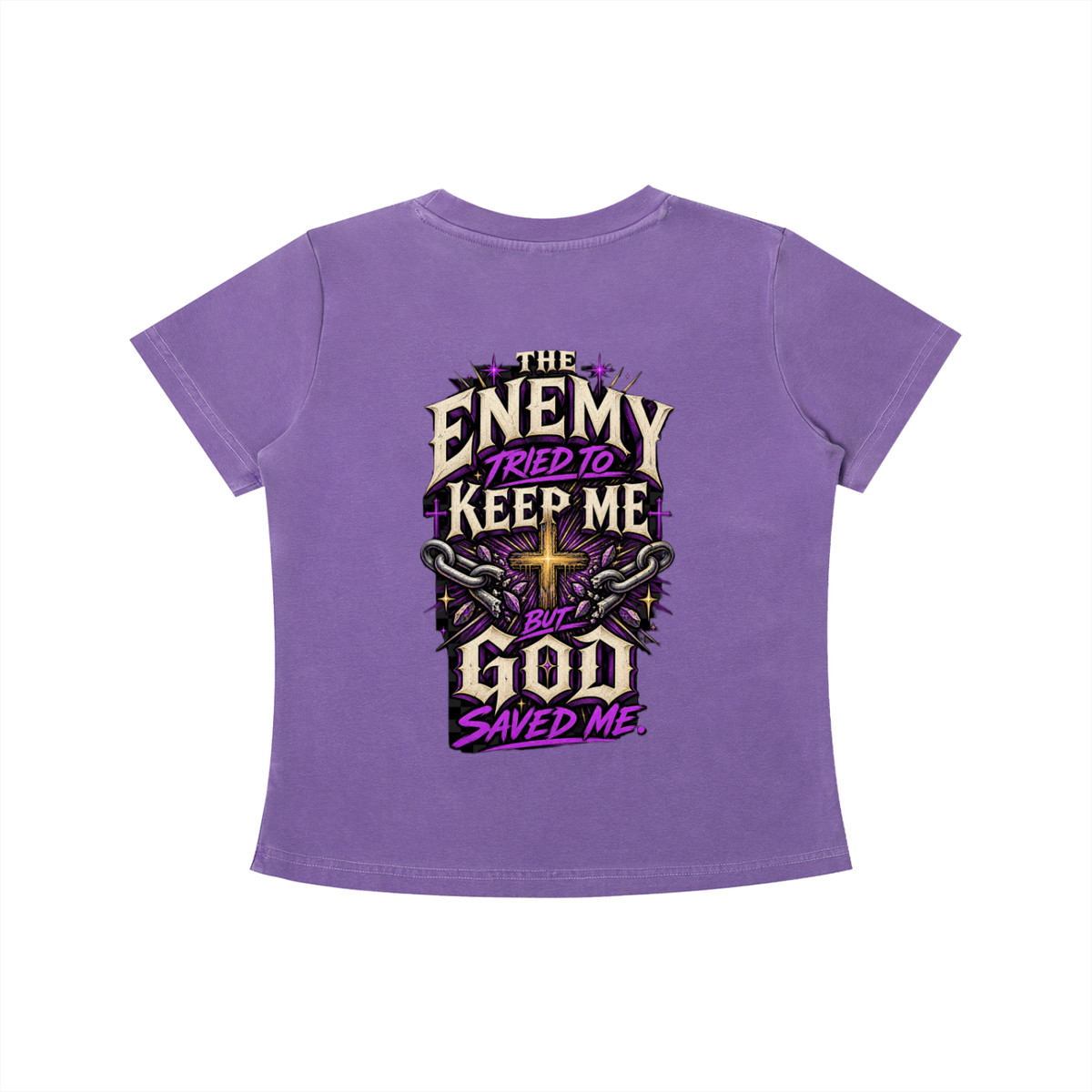 The Enemy Tried to Keep Me but God Saved Me Women's Crop Tee