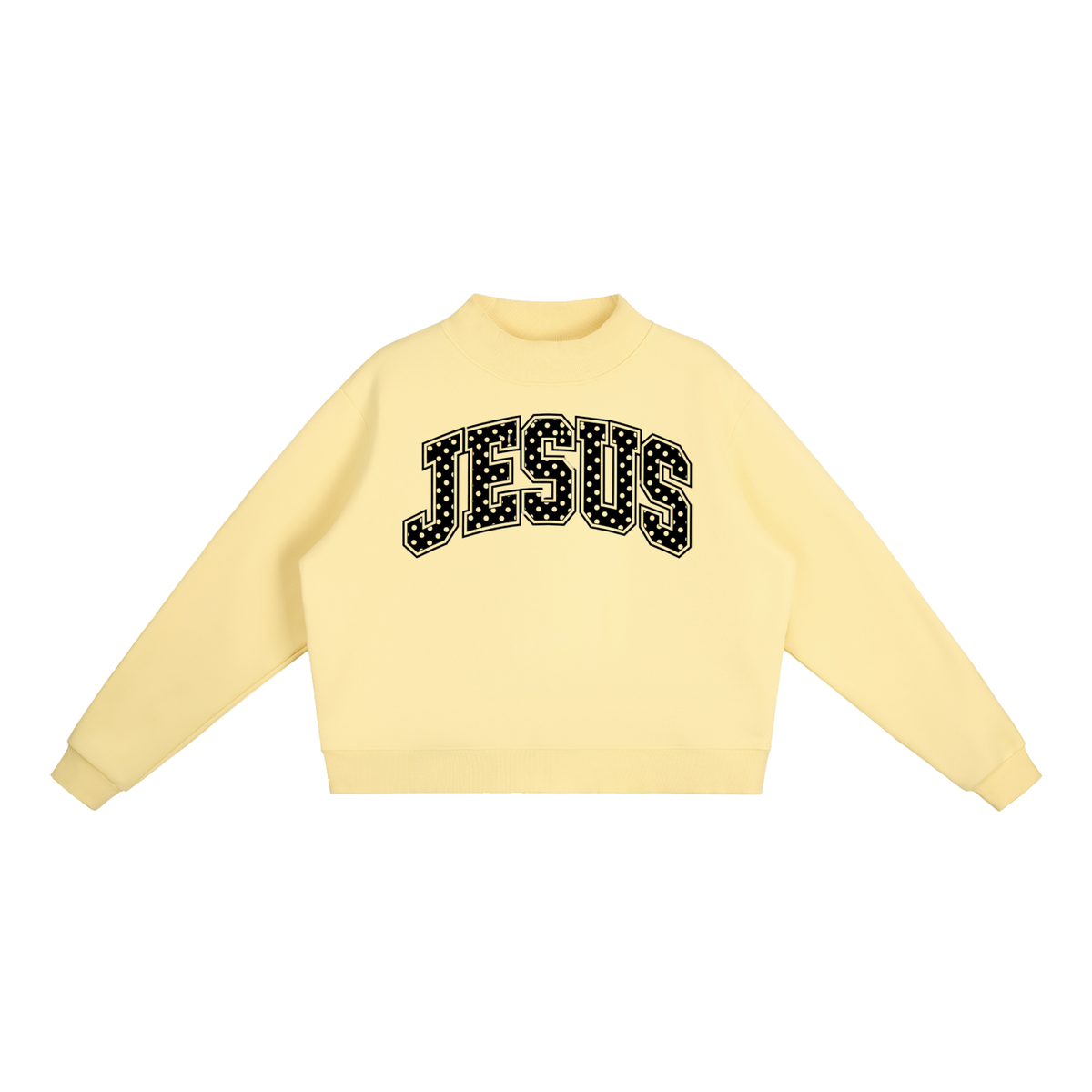 Jesus Fleece Mock-Neck Crew Sweatshirt