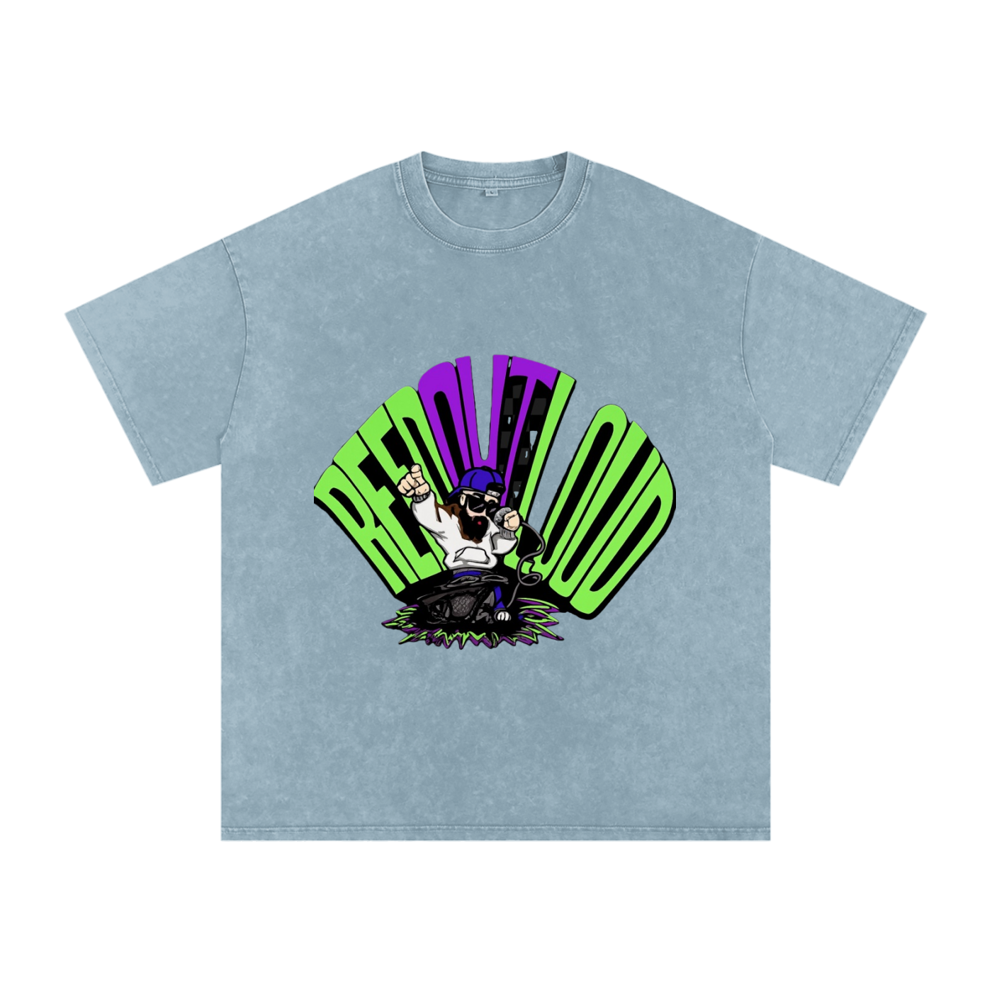 Reeds Worship Outloud — Logo Snow Washed Oversized Tee