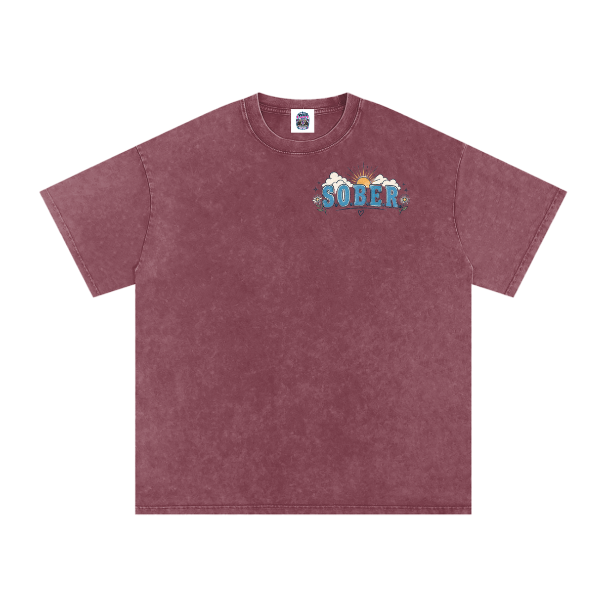 Sober — Snow Washed Oversized Tee