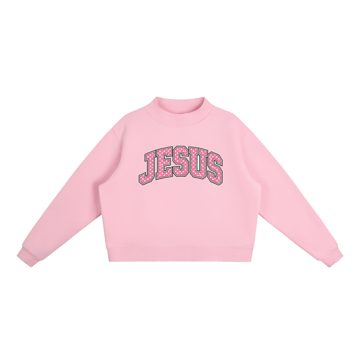 Jesus Fleece Mock-Neck Crew Sweatshirt