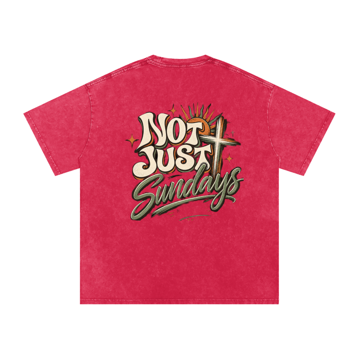 Snow Washed Oversized Cotton T-Shirt
