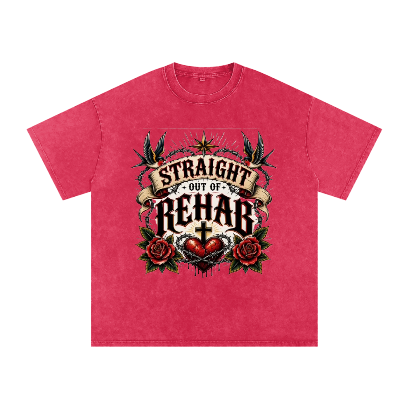 Straight Out of Rehab — Snow Washed Oversized Tee