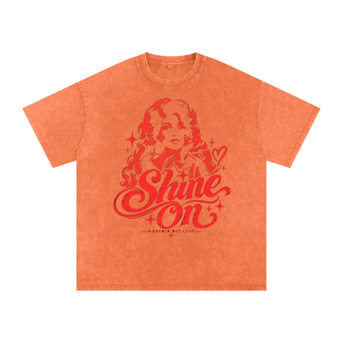 Dolly Parton Shine On Snow Washed Oversized Cotton T-Shirt