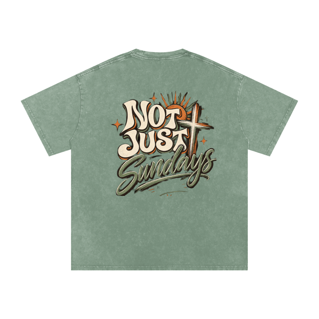 Snow Washed Oversized Cotton T-Shirt