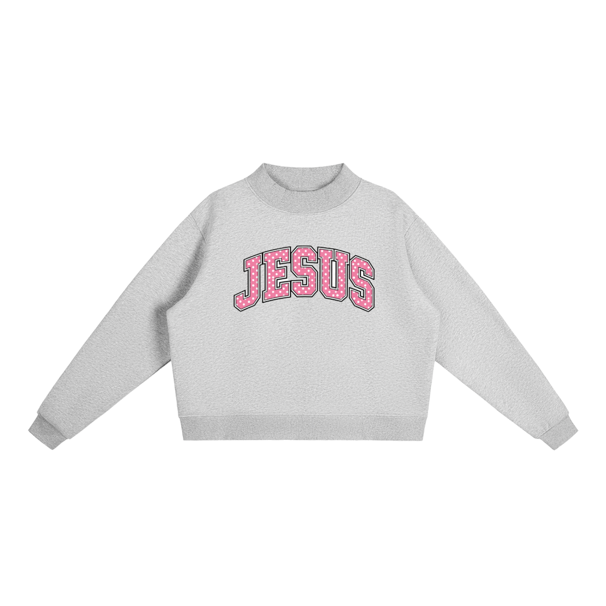 Jesus Fleece Mock-Neck Crew Sweatshirt