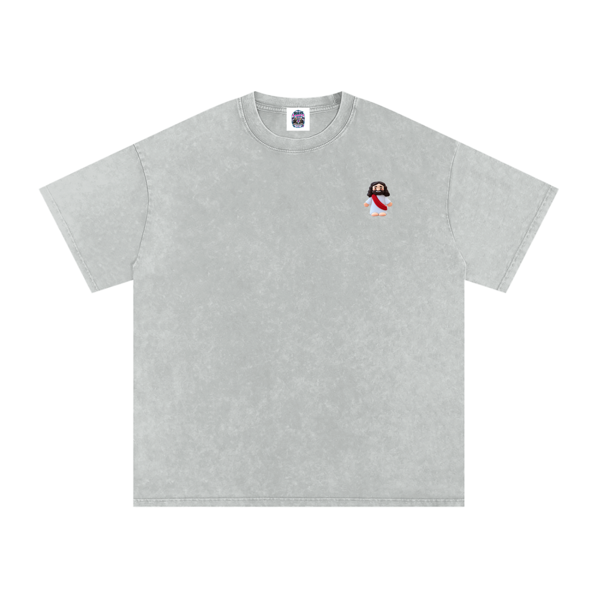 Tiny Jesus Snow Washed Oversized Cotton T-Shirt
