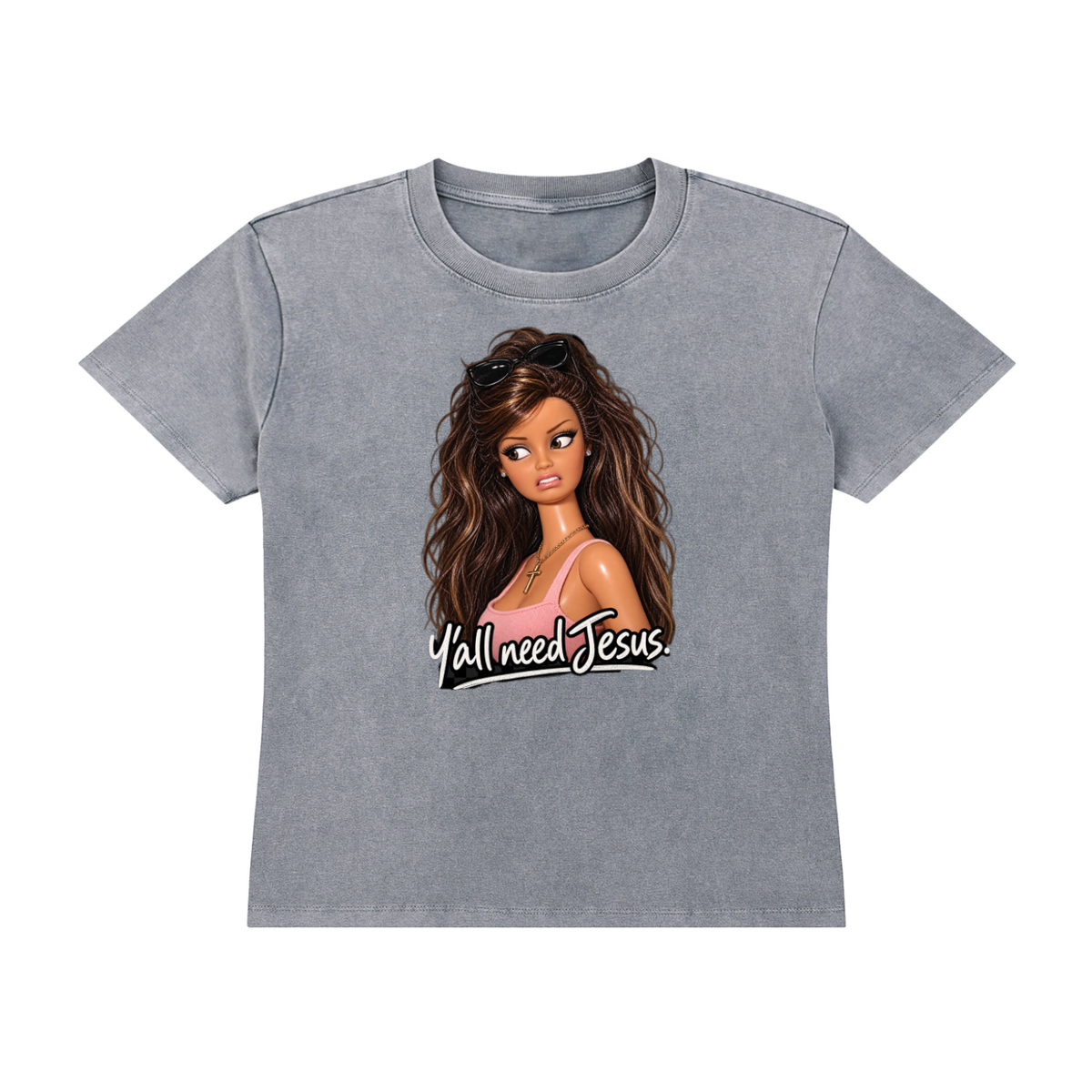 Y'all Need Jesus Women's Drop Shoulder Tee