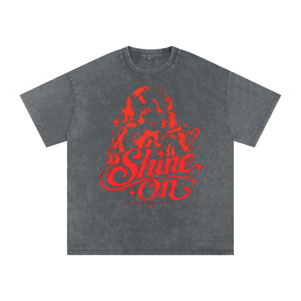 Dolly Parton Shine On Snow Washed Oversized Cotton T-Shirt