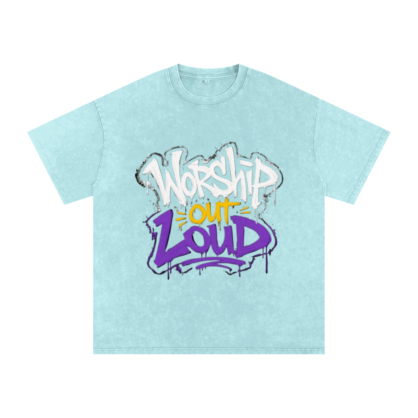 Worship Out Loud — Graffiti Snow Washed Oversized Tee
