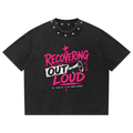 Recover Out Loud — Hot Pink Studded Boxy Tee