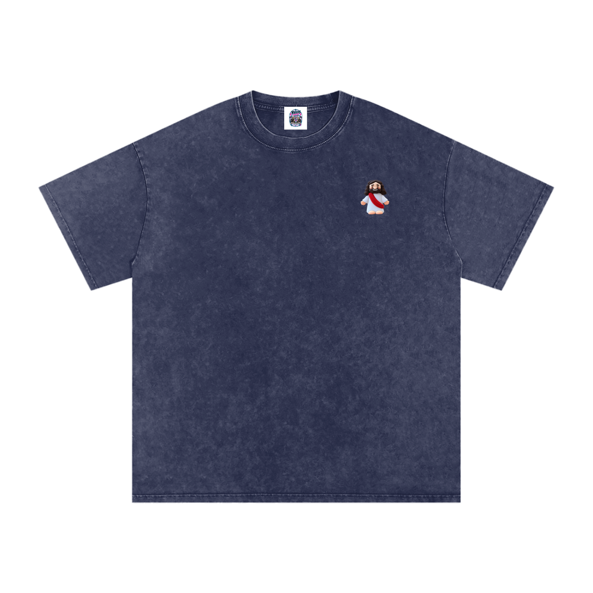Tiny Jesus Snow Washed Oversized Cotton T-Shirt