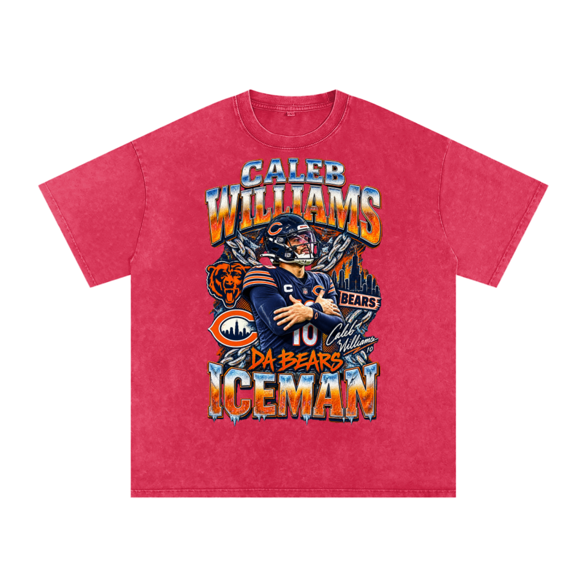 Caleb Williams Iceman Snow Wash Oversized Tee