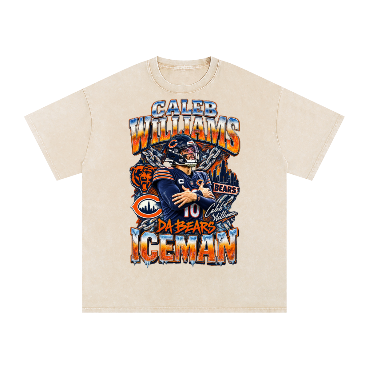Caleb Williams Iceman Snow Wash Oversized Tee