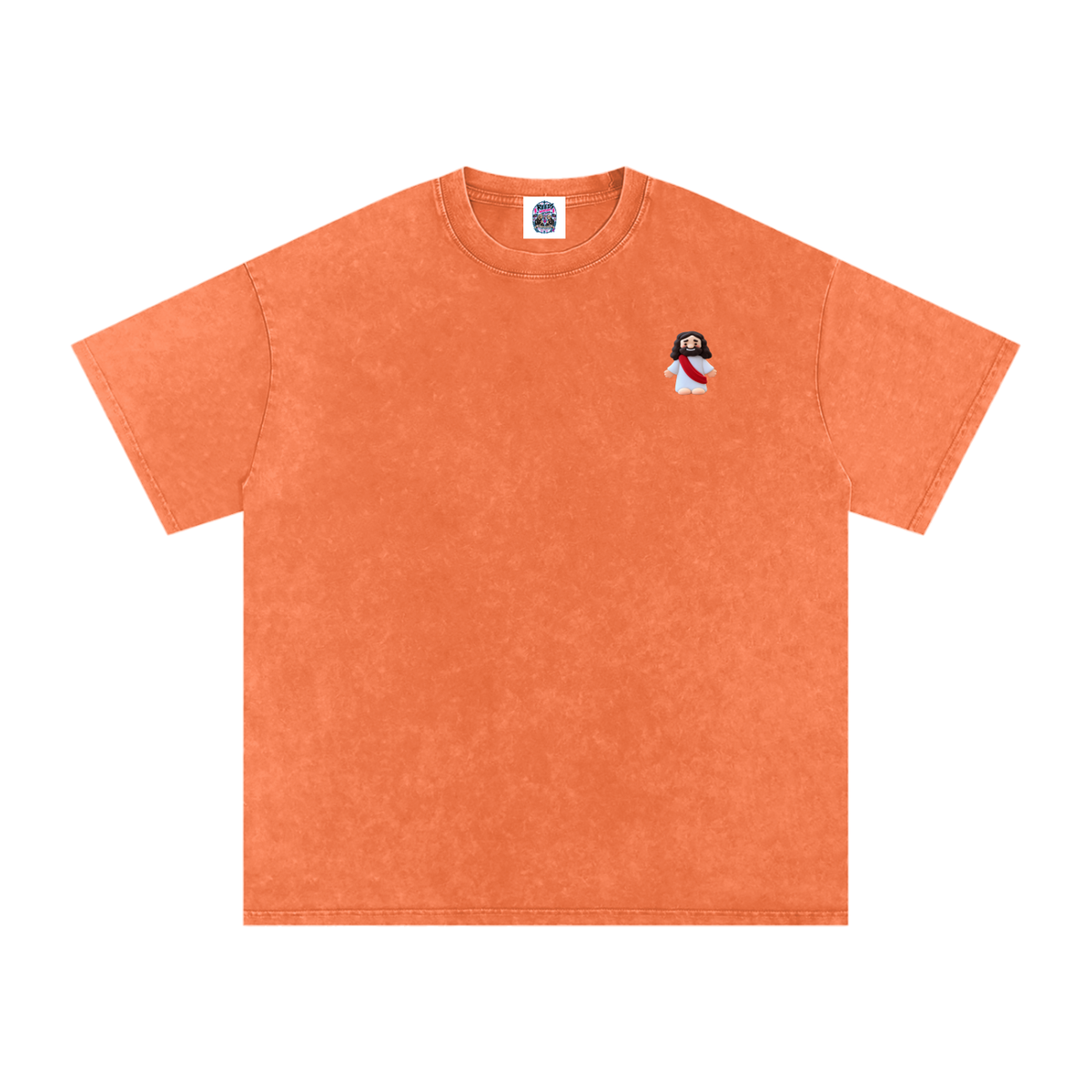Tiny Jesus Snow Washed Oversized Cotton T-Shirt