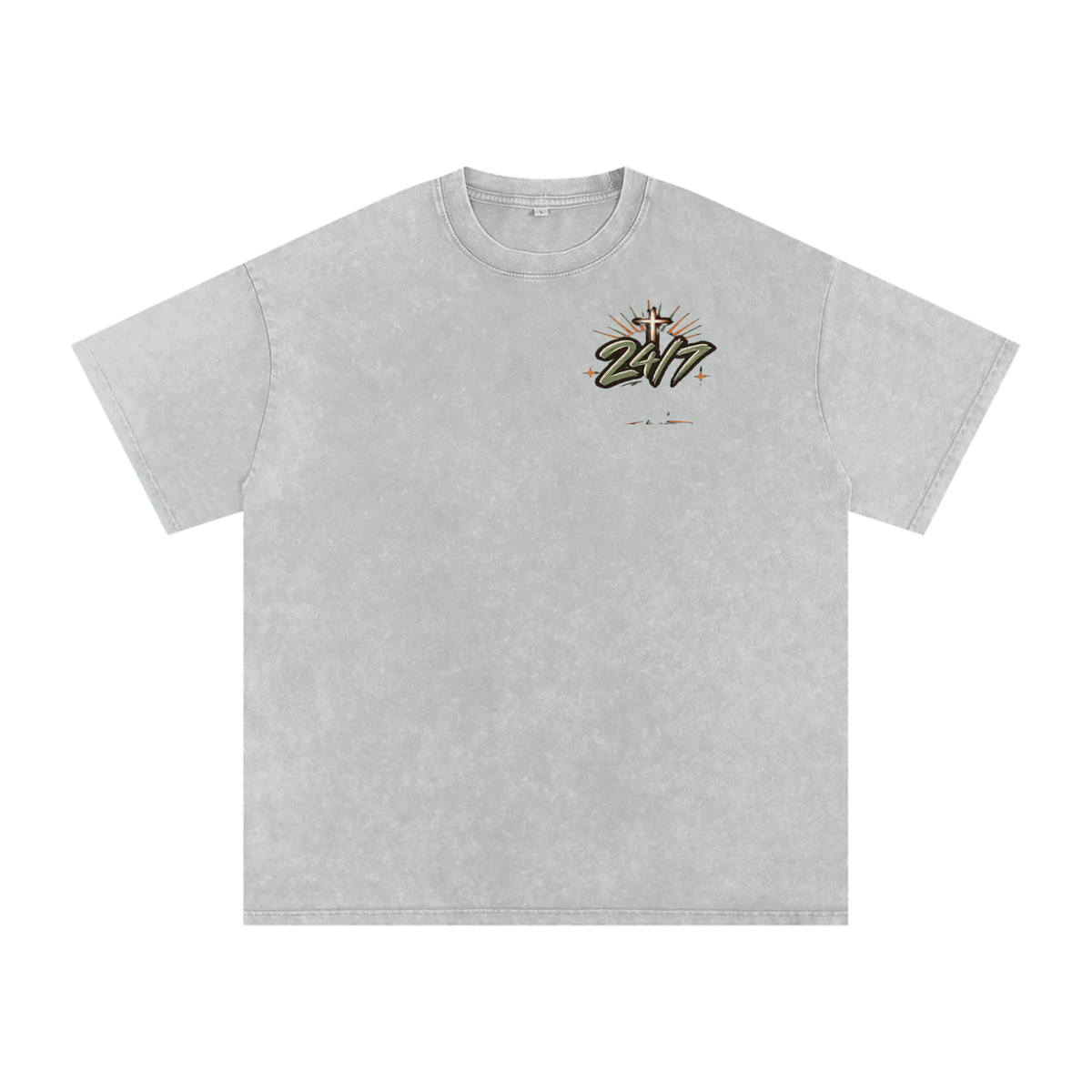 Snow Washed Oversized Cotton T-Shirt