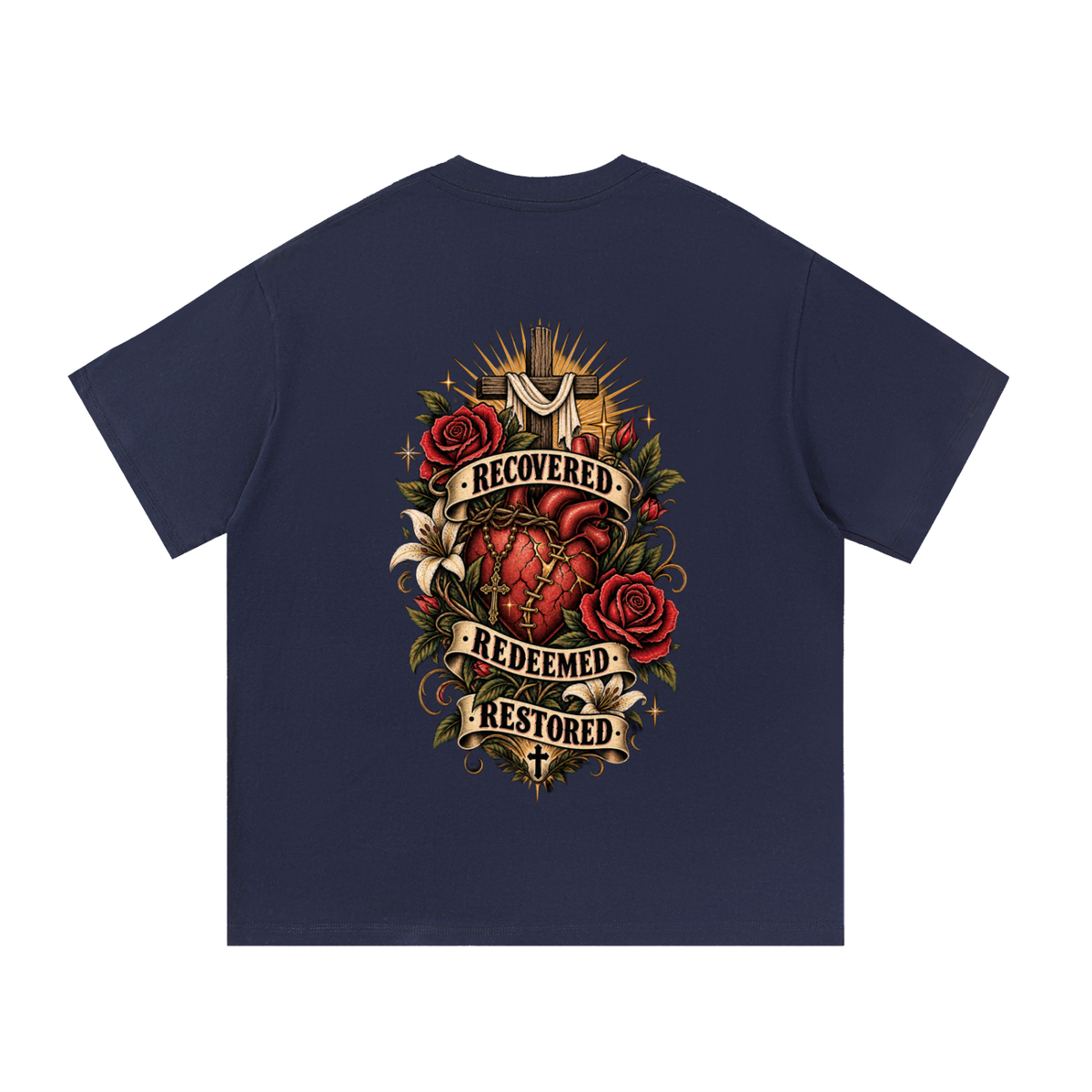 Recovered. Redeemed. Restored. Unisex Essential Tee