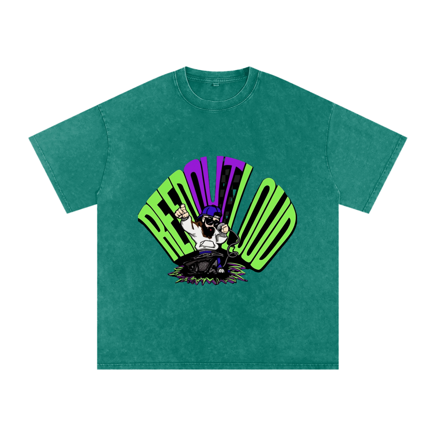 Reeds Worship Outloud — Logo Snow Washed Oversized Tee