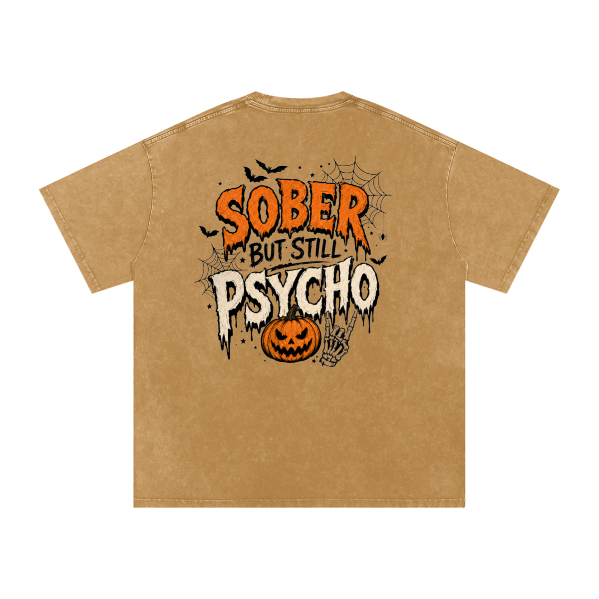 Sober But Psycho — Snow Washed Oversized Tee