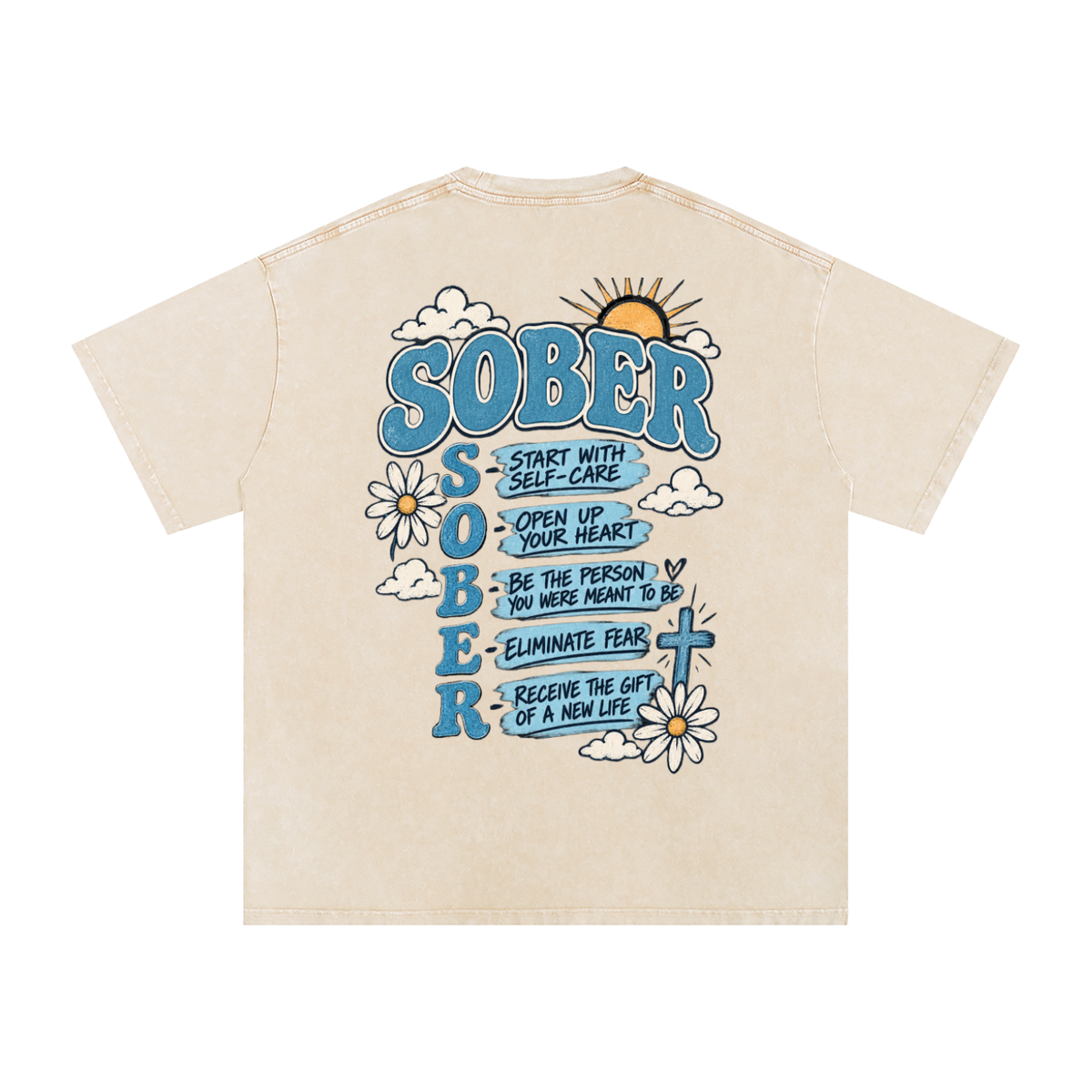 Sober — Snow Washed Oversized Tee