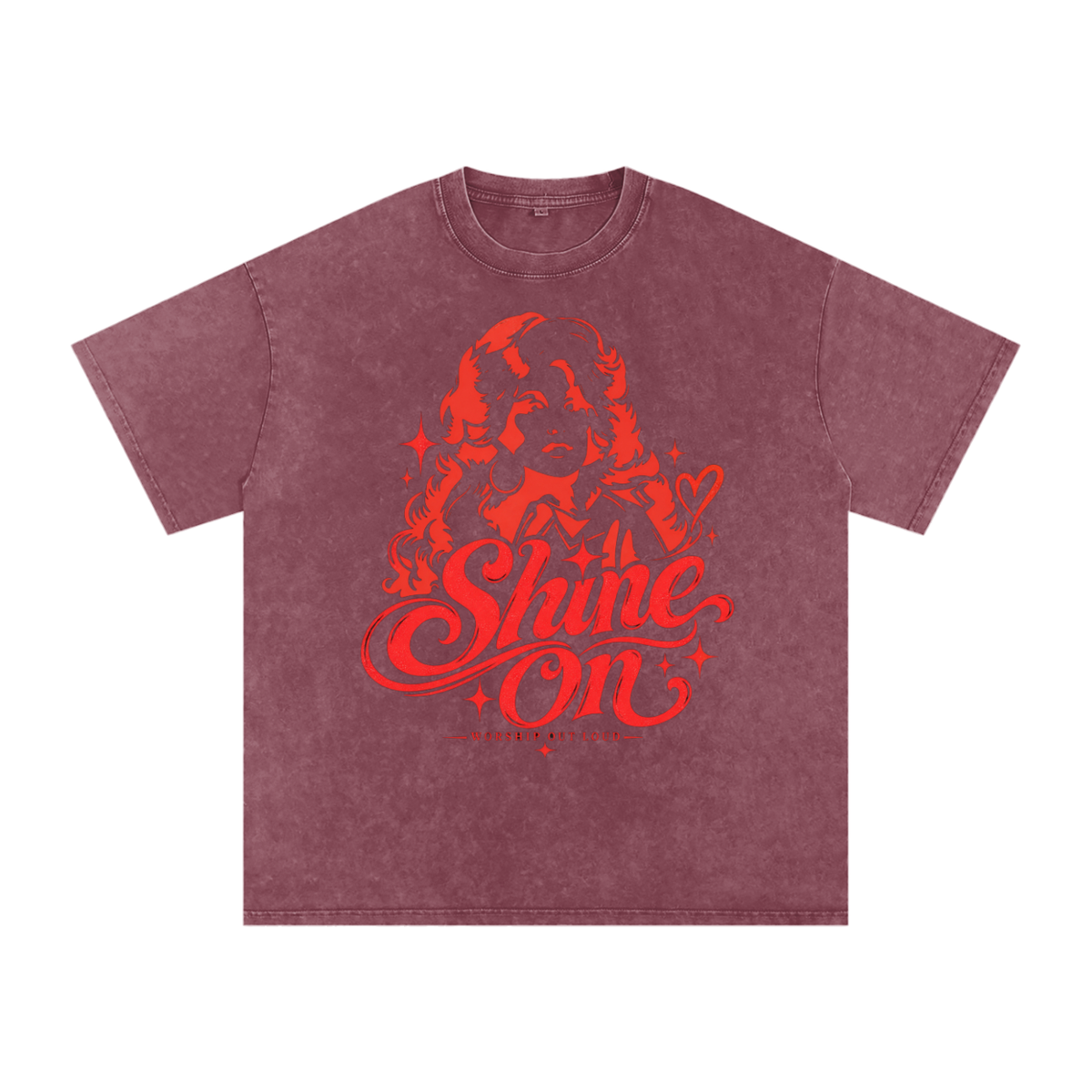 Dolly Parton Shine On Snow Washed Oversized Cotton T-Shirt