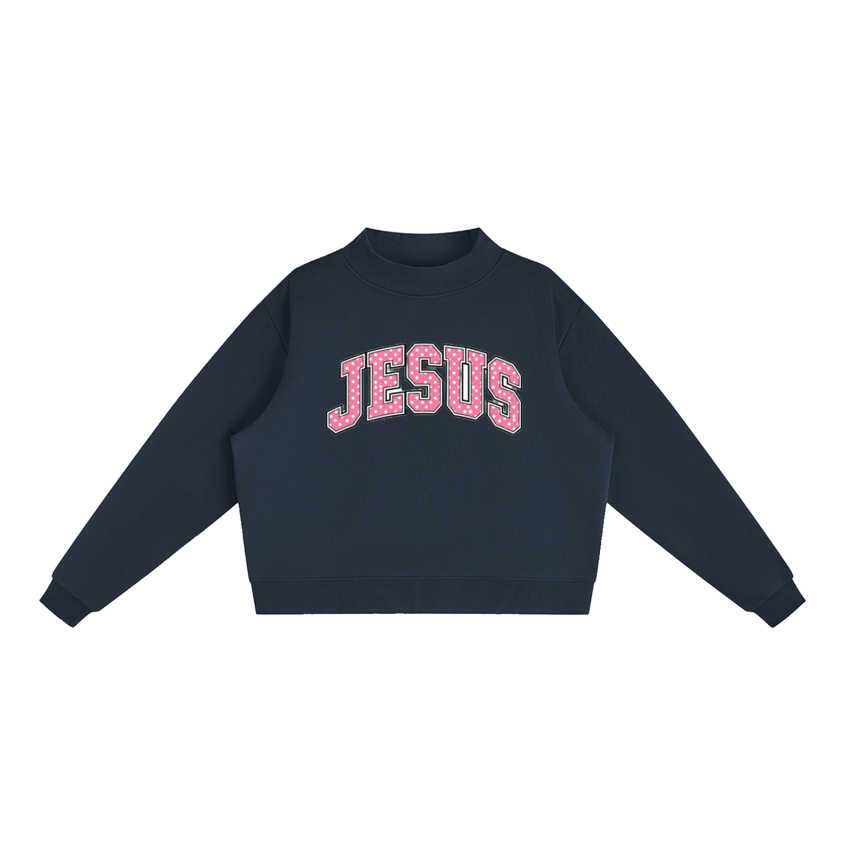 Jesus Fleece Mock-Neck Crew Sweatshirt