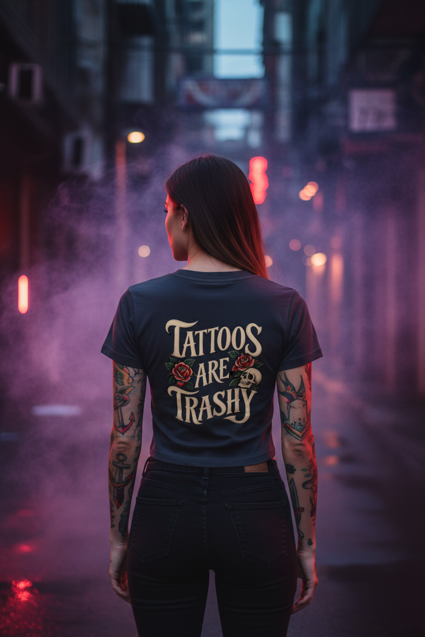 Tattoos Are Trashy Women's Crop Tee