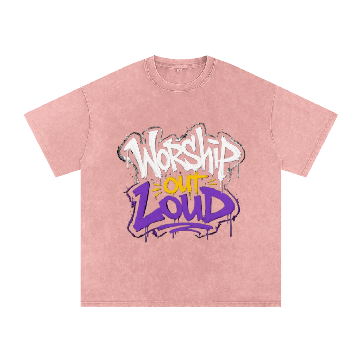 Worship Out Loud — Graffiti Snow Washed Oversized Tee