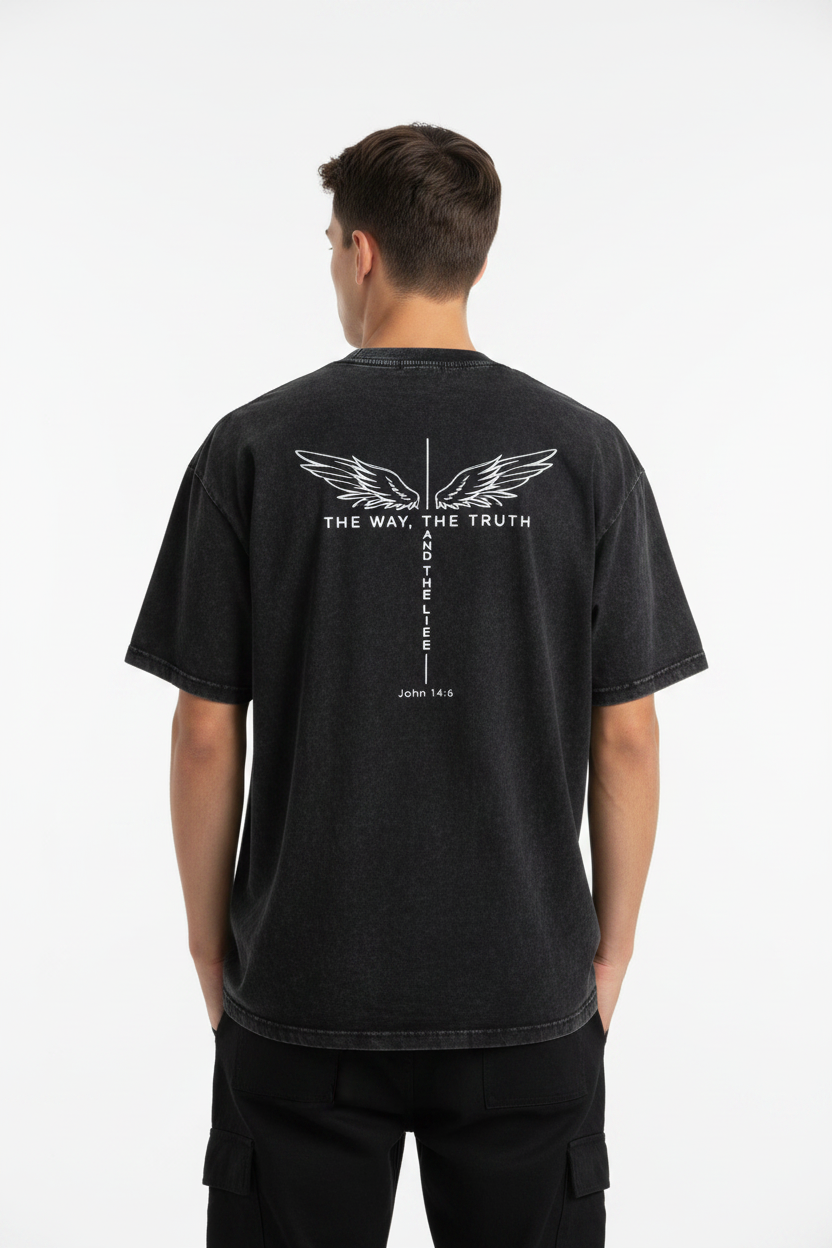 The Way The Truth The Life Unisex Snow Washed Tee