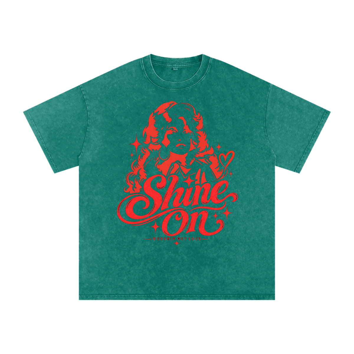 Dolly Parton Shine On Snow Washed Oversized Cotton T-Shirt