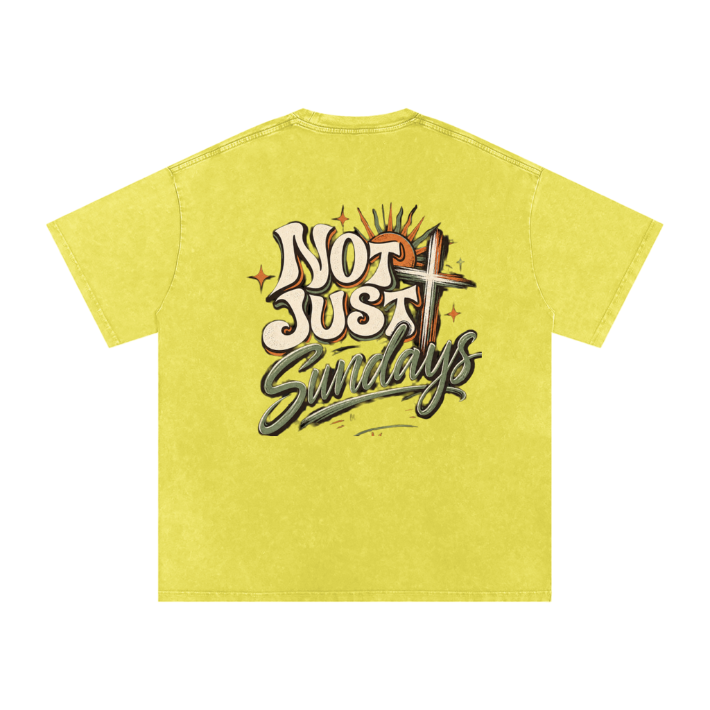 Snow Washed Oversized Cotton T-Shirt