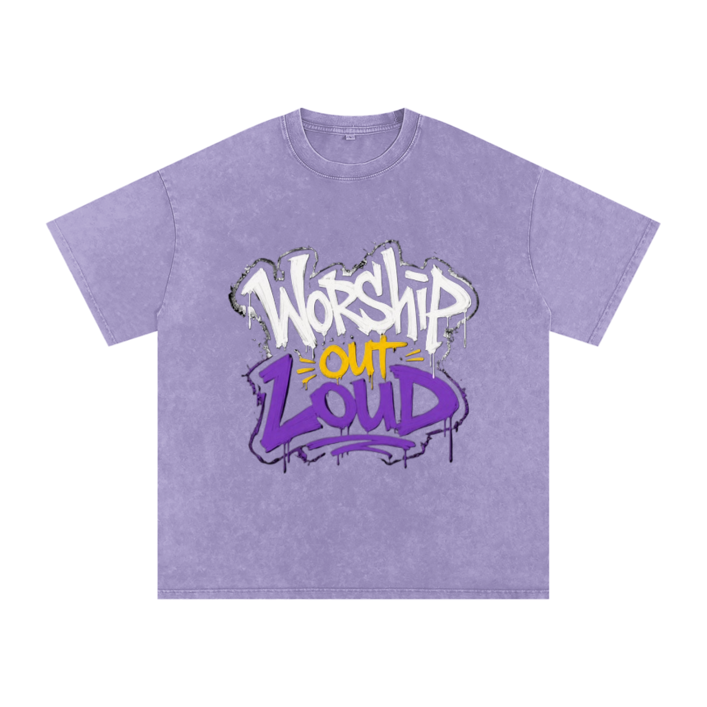 Worship Out Loud — Graffiti Snow Washed Oversized Tee