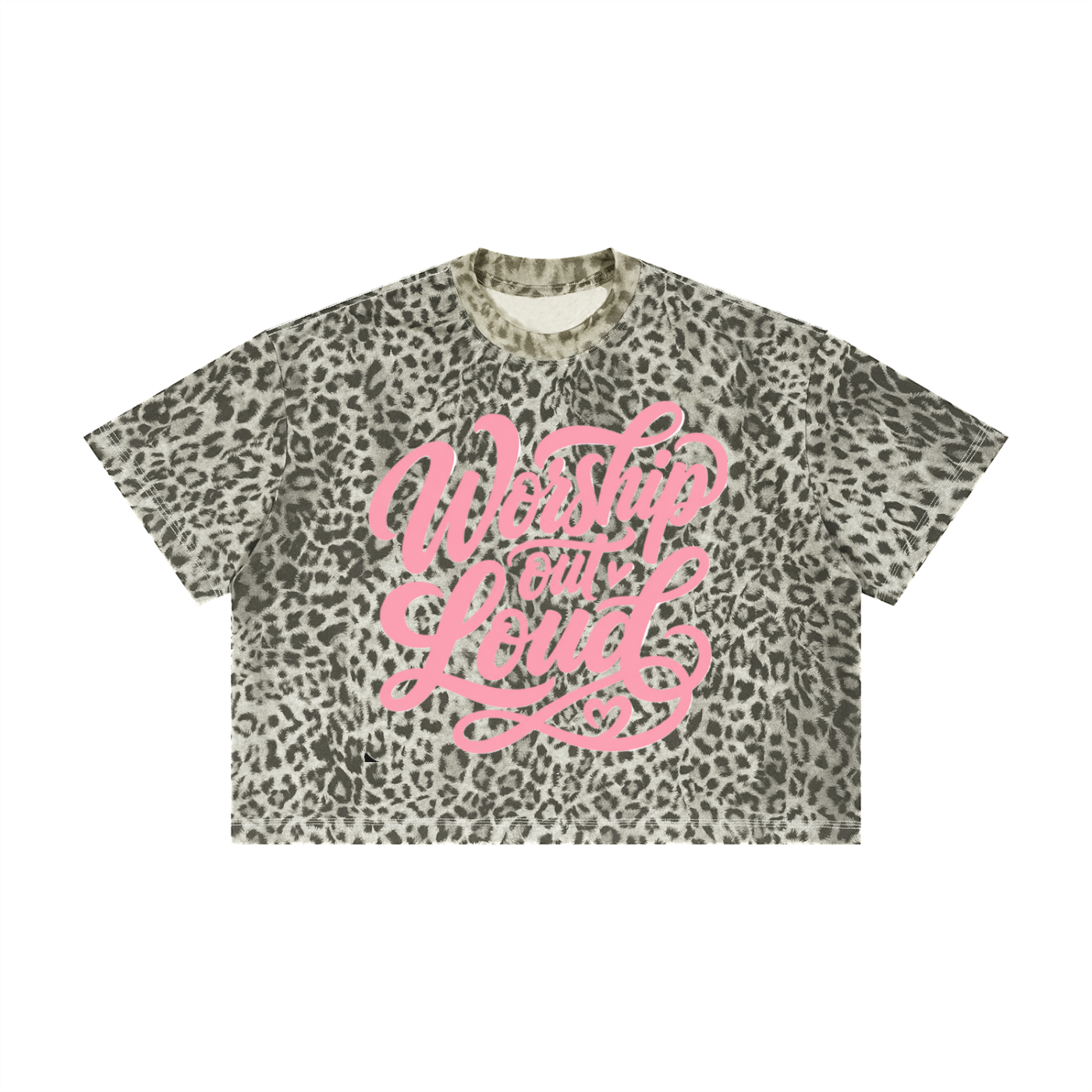 Worship Out Loud — Leopard Print Boxy Tee