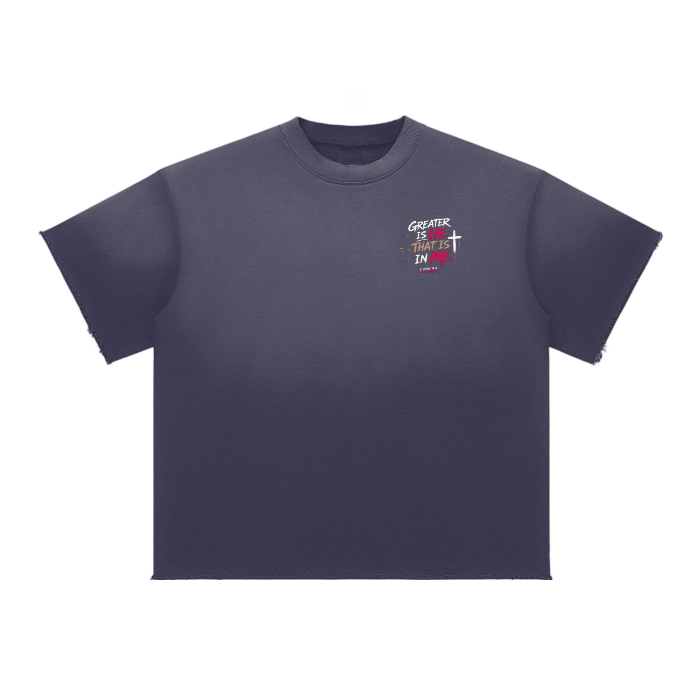God's Earth Not the Enemy's Playground — Sun Fade Raw Edge Tee