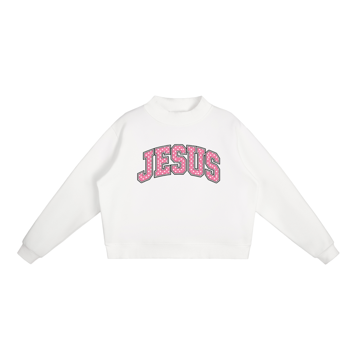 Jesus Fleece Mock-Neck Crew Sweatshirt